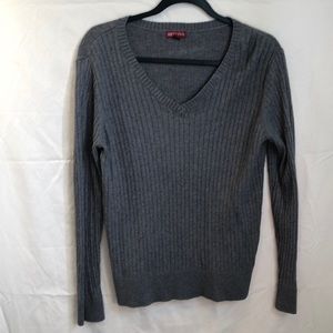 Gray dress sweater.